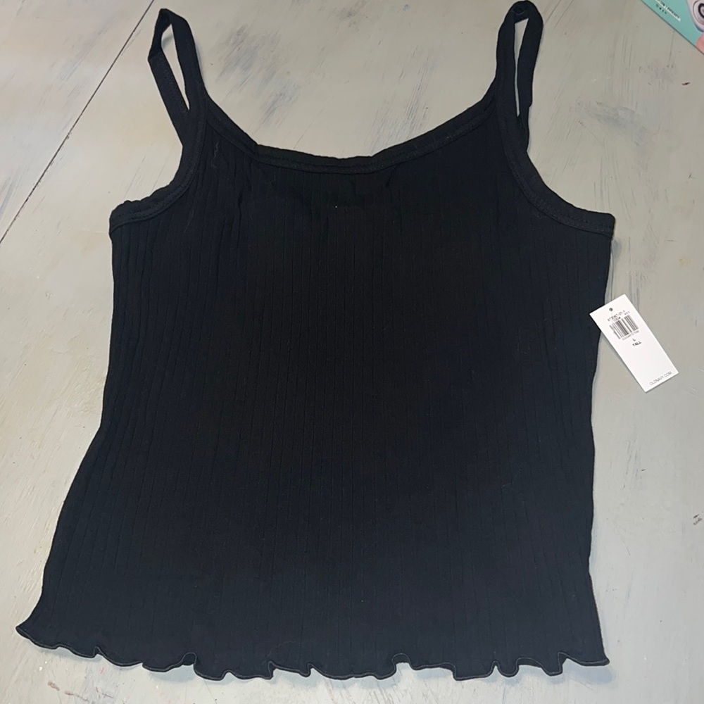 Tall size L black ribbed old navy tank top NWT